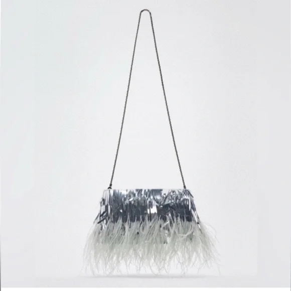 Zara silver evening clutch, in good condition - Picture 5 of 5